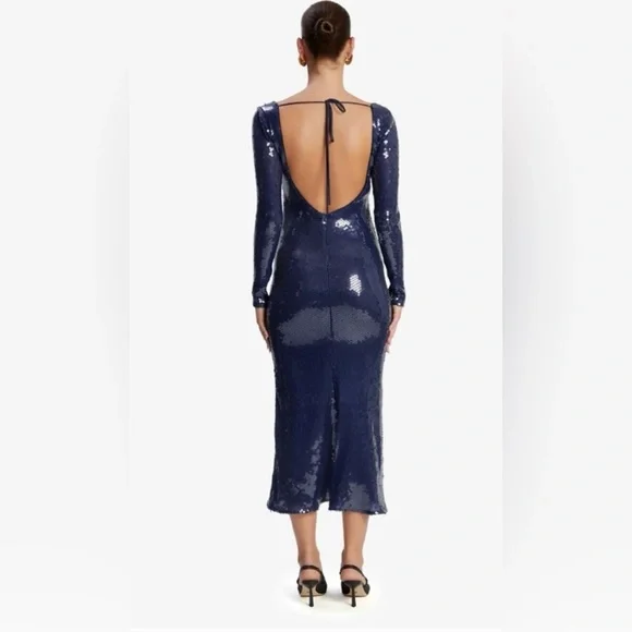 Anthropologie Navy Sequin Dress - Picture 2 of 8